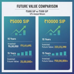 Comparison of ₹5000 SIP and ₹10000 SIP returns for 10 years” width=